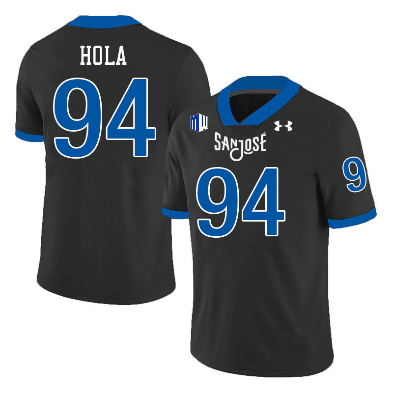 #94 Mata Hola SJSU Jersey,San Jose State Spartans Football Jersey College Uniforms-Black #94 Mata Hola SJSU Jersey,San Jose State Spartans Football Jersey College Uniforms-Black